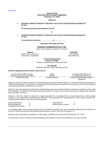 Thumbnail Sonoma Pharmaceuticals 10-Q Quarterly Report FY2020 