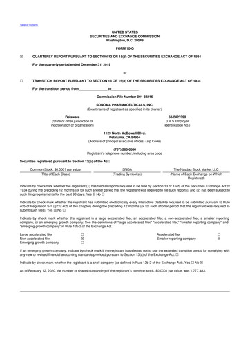 Thumbnail Sonoma Pharmaceuticals 10-Q Quarterly Report FY2020 