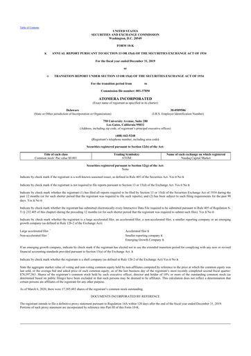 Thumbnail Atomera 10-K Annual Report 2019