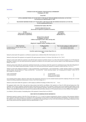 Thumbnail Xenetic Biosciences 10-K Annual Report 2019