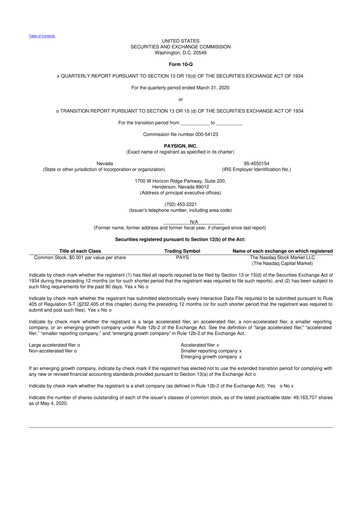 Thumbnail Paysign 10-Q Quarterly Report FY2020 
