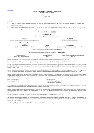 Thumbnail Urban-gro
 10-K Annual Report 2019