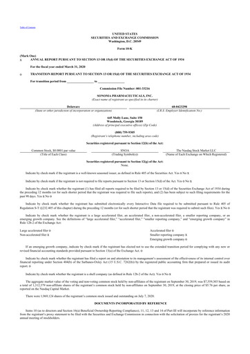 Thumbnail Sonoma Pharmaceuticals 10-K Annual Report 2020