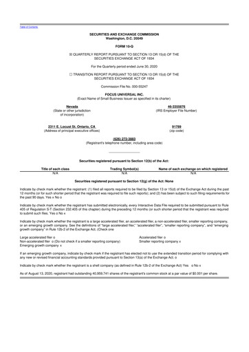 Thumbnail Focus Universal 10-Q Quarterly Report FY2020 