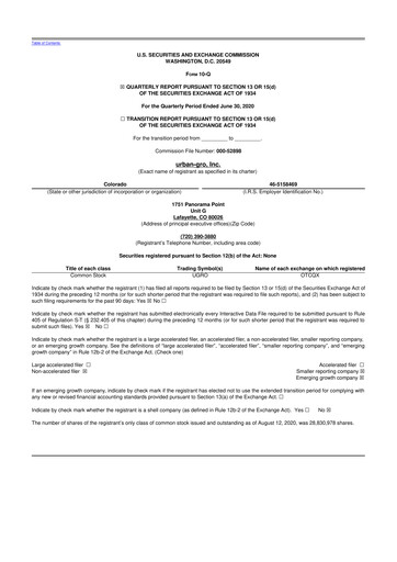 Thumbnail Urban-gro
 10-Q Quarterly Report FY2020 