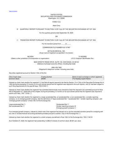 Thumbnail Aethlon Medical
 10-Q Quarterly Report FY2021 