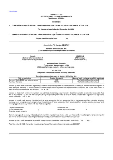 Thumbnail Xenetic Biosciences 10-Q Quarterly Report FY2020 