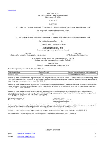Thumbnail Aethlon Medical
 10-Q Quarterly Report FY2021 