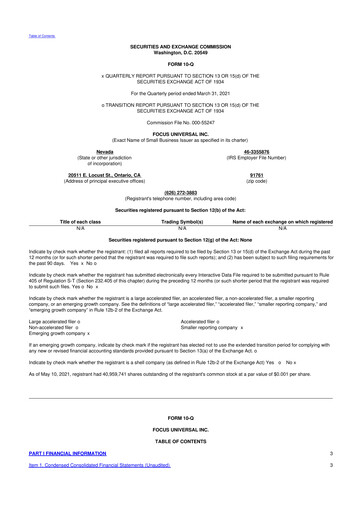 Thumbnail Focus Universal 10-Q Quarterly Report FY2021 