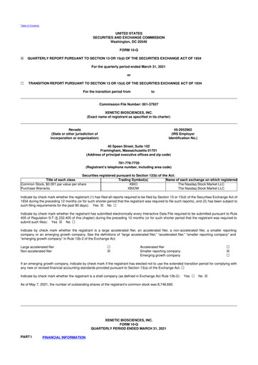 Thumbnail Xenetic Biosciences 10-Q Quarterly Report FY2021 
