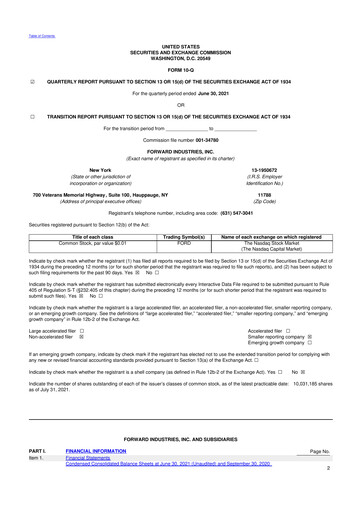 Vorschaubild Forward Industries 10-Q Quartalsbericht 2021 