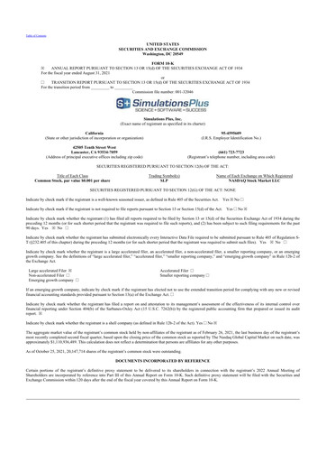 Thumbnail Simulations Plus
 10-K Annual Report 2021