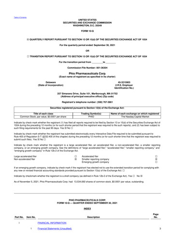 Thumbnail Phio Pharmaceuticals 10-Q Quarterly Report FY2021 