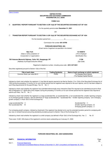 Vorschaubild Forward Industries 10-Q Quartalsbericht 2022 