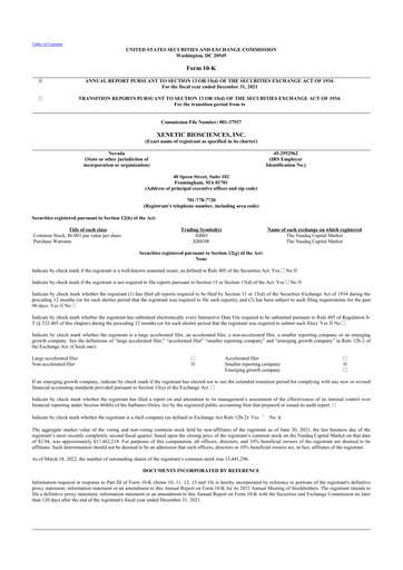 Thumbnail Xenetic Biosciences 10-K Annual Report 2021