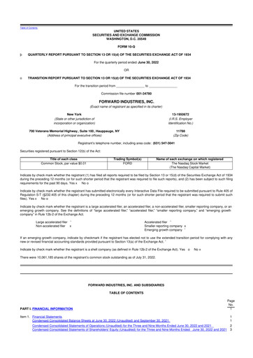 Vorschaubild Forward Industries 10-Q Quartalsbericht 2022 