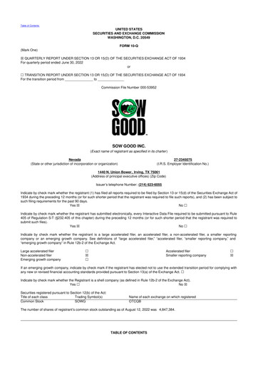 Vorschaubild Sow Good 10-Q Quartalsbericht 2022 