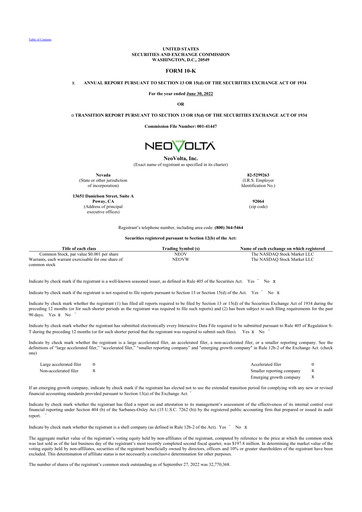 Vorschaubild NeoVolta 10-K Jahresbericht 2022