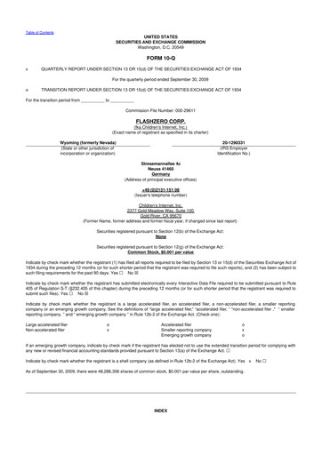 Miniature CS Diagnostics 10-Q Rapport trimestriel  