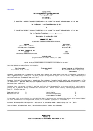 Vorschaubild Vivakor 10-Q Quartalsbericht 2022 