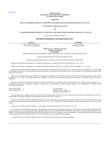 Thumbnail Bitmine Immersion Technologies 10-K Annual Report 2022