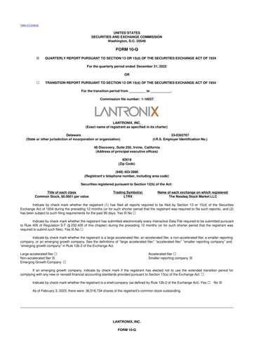 Thumbnail Lantronix 10-Q Quarterly Report FY2023 