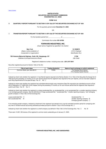 Vorschaubild Forward Industries 10-Q Quartalsbericht 2023 