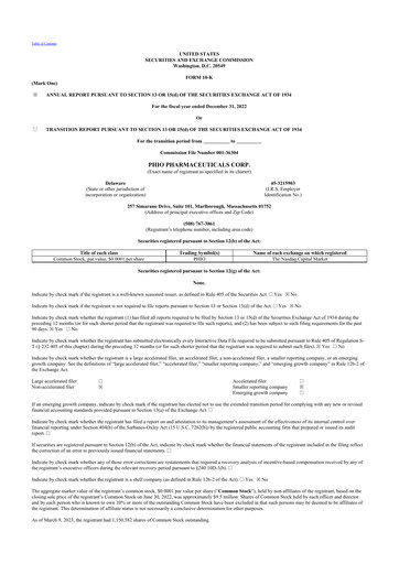 Thumbnail Phio Pharmaceuticals 10-K Annual Report 2022