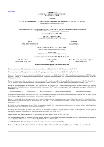 Thumbnail Lifeway Foods
 10-K Annual Report 2022