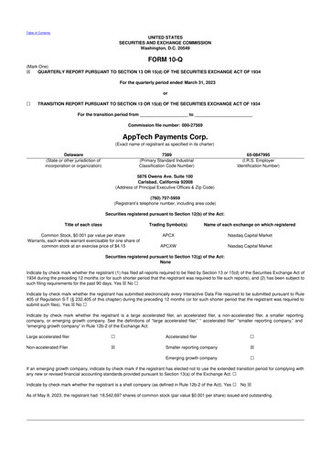 Thumbnail AppTech Payments 10-Q Quarterly Report FY2023 