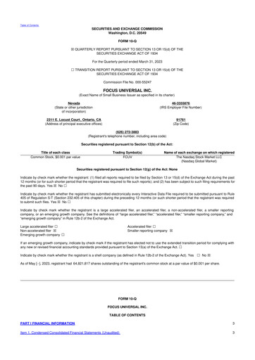 Thumbnail Focus Universal 10-Q Quarterly Report FY2023 