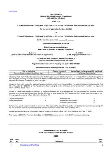 Thumbnail Phio Pharmaceuticals 10-Q Quarterly Report FY2023 
