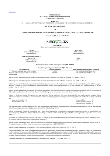 Vorschaubild NeoVolta 10-K Jahresbericht 2023