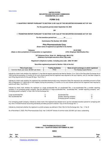 Thumbnail Phio Pharmaceuticals 10-Q Quarterly Report FY2023 