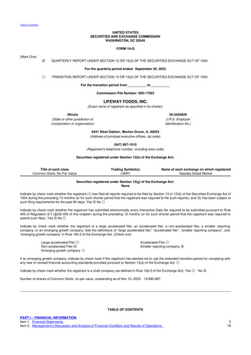 Thumbnail Lifeway Foods
 10-Q Quarterly Report FY2023 