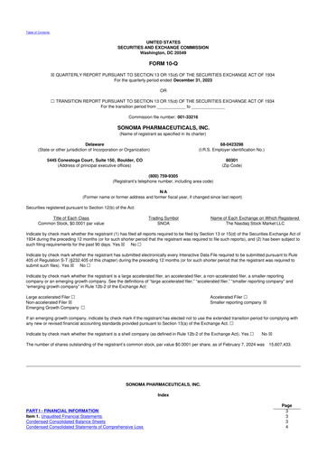 Thumbnail Sonoma Pharmaceuticals 10-Q Quarterly Report FY2024 