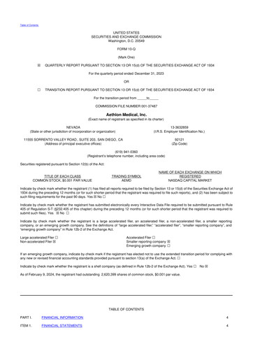 Thumbnail Aethlon Medical
 10-Q Quarterly Report FY2024 