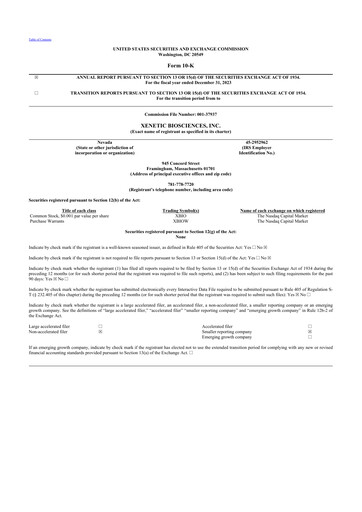 Thumbnail Xenetic Biosciences 10-K Annual Report 2023