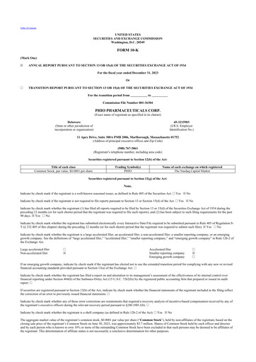 Thumbnail Phio Pharmaceuticals 10-K Annual Report 2023