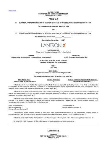 Thumbnail Lantronix 10-Q Quarterly Report FY2024 