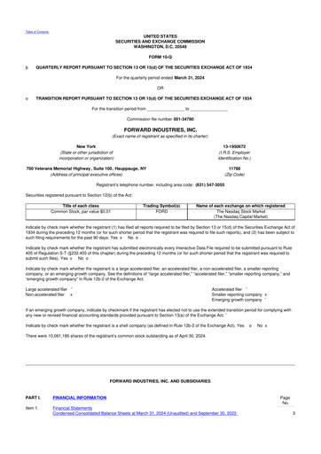 Vorschaubild Forward Industries 10-Q Quartalsbericht 2024 