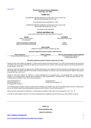 Thumbnail Focus Universal 10-Q Quarterly Report FY2024 