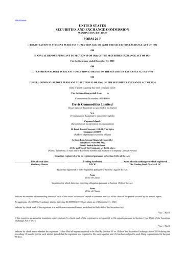 Thumbnail Davis Commodities 20-F Annual Report 2023