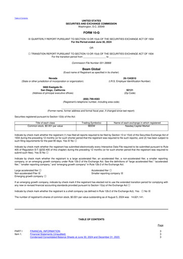 Thumbnail Beam Global 10-Q Quarterly Report FY2024 
