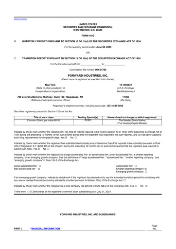 Vorschaubild Forward Industries 10-Q Quartalsbericht 2024 
