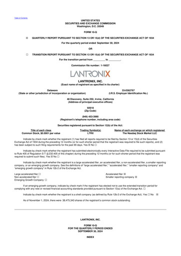 Thumbnail Lantronix 10-Q Quarterly Report FY2025 