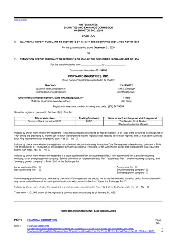 Vorschaubild Forward Industries 10-Q Quartalsbericht 2025 