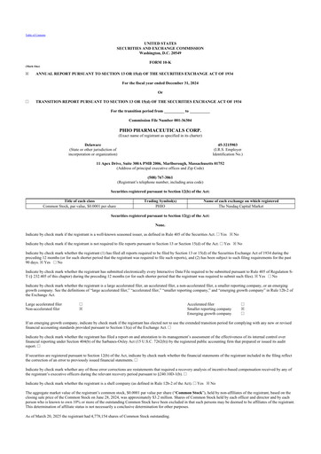 Thumbnail Phio Pharmaceuticals 10-K Annual Report 2024