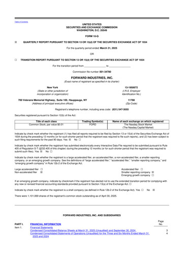 Vorschaubild Forward Industries 10-Q Quartalsbericht 2025 