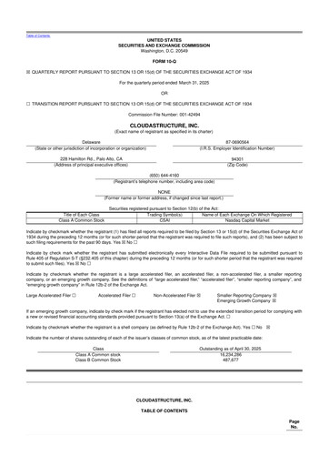 Miniature Cloudastructure 10-Q Rapport trimestriel 2025 